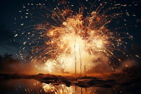 Premium AI Image | Long exposure photography of fireworks