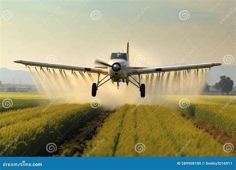 Crop Duster Plane Spraying Crops. Stock Photo - Image of spray, economy ...