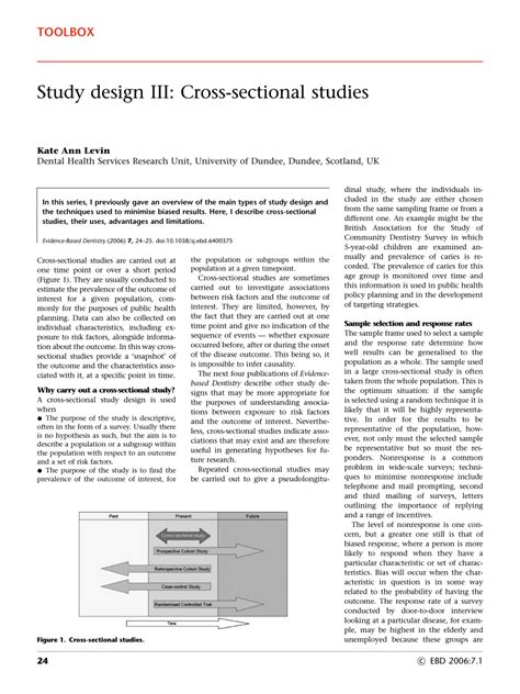 (PDF) Study Design III: cross-sectional studies