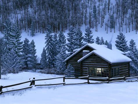 Log Cabin in Snow Wallpaper - WallpaperSafari