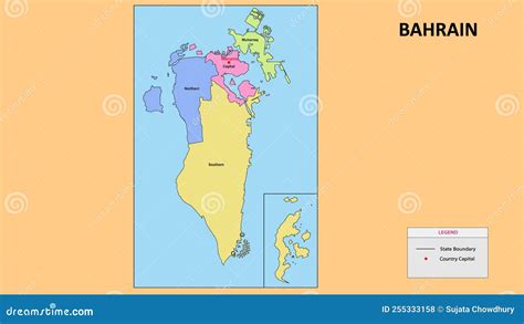 Bahrain Map. State and District Map of Bahrain Stock Illustration ...