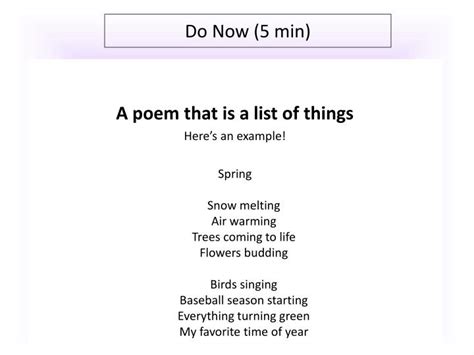 PPT - What is a catalogue poem? PowerPoint Presentation, free download - ID:1993166