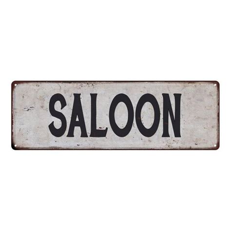 SALOON Vintage Look Rustic 6x18 Metal Sign Chic Retro 106180035012 ...