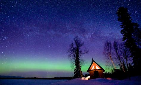 Cabins Glow | Alaska images, Northen lights, Cabin