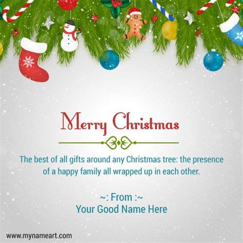 Merry Christmas Wishes Greeting Card For Family