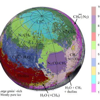 The generalized global compositional map of Pluto superposed on a ...