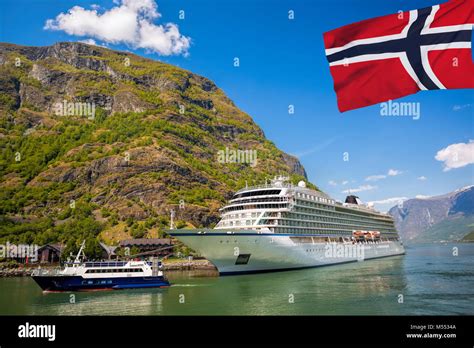 Cruise ship in fjord, Flam, Norway Stock Photo - Alamy