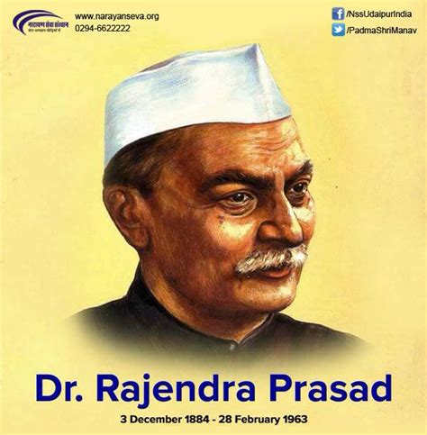 Tribute to Rajendra Prasad , first precedent of India by Narayan Seva Sansthan NGO. www.na ...