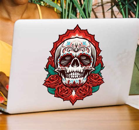 Skull pattern laptop skin decal - TenStickers