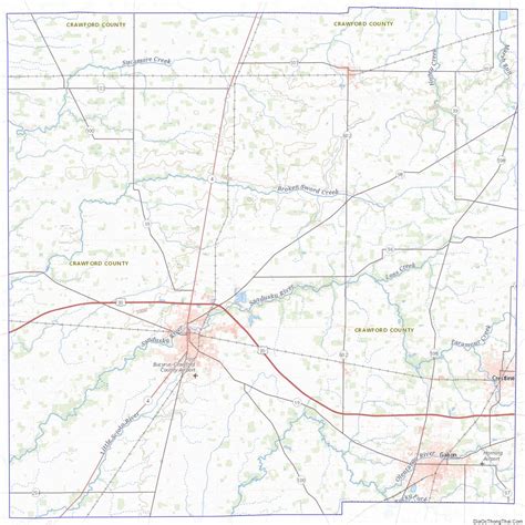 Map of Crawford County, Ohio