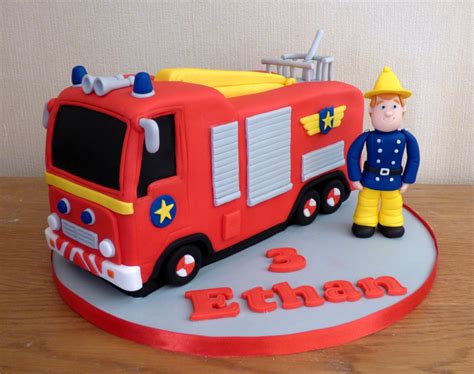 Fireman Sam and Fire Engine Birthday Cake | Susie's Cakes