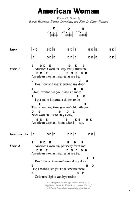 American Woman by Lenny Kravitz - Guitar Chords/Lyrics - Guitar Instructor