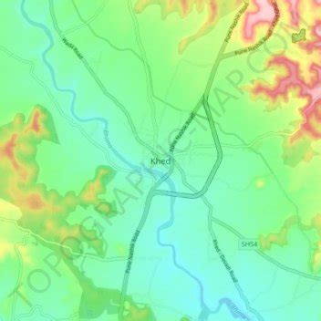 Khed topographic map, elevation, terrain