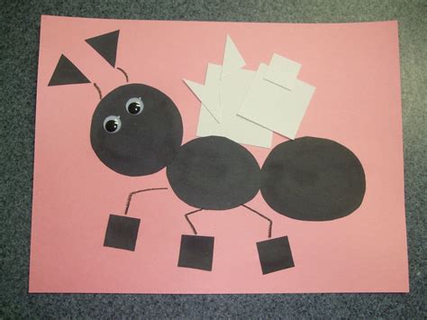 Kids Craft " The Ant " with shapes; Squares, Triangles, Circles | Ant crafts, Preschool crafts ...