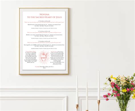 Novena to the Sacred Heart of Jesus Prayer Printable, Sacred Heart ...