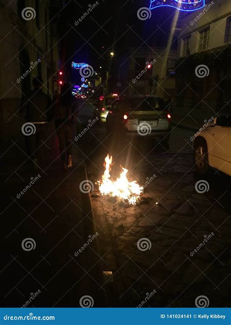 Burning of the Effigies or Viejos in Cuenca Ecuador on New Years Eve ...