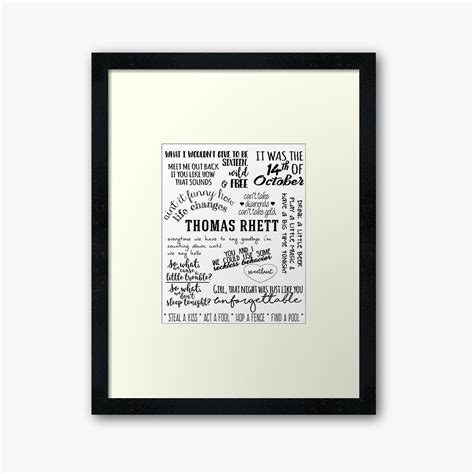 "thomas rhett life changes album lyrics" Framed Art Print by groovy ...