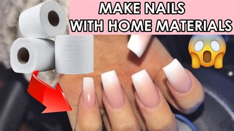 DIY 4 DIFFERENT FAKE NAILS WITH HOME MATERIALS / 5 minutes crafts nail hacks - YouTube