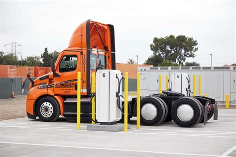 Charged EVs | Schneider opens large electric truck charging depot in Southern California ...