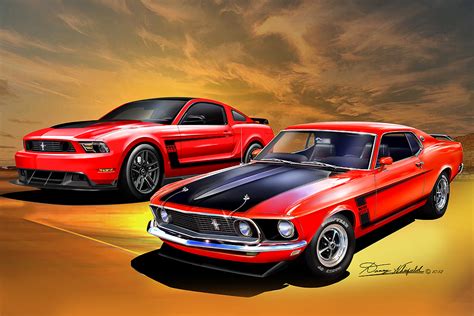 1969 - 1970 Ford Mustang art prints by Danny Whitfield