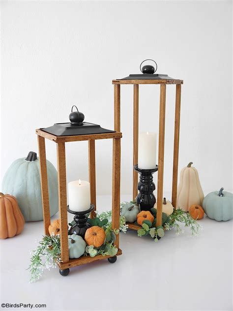 Easy DIY Modern Farmhouse Wood Lanterns - Party Ideas | Party Printables Blog