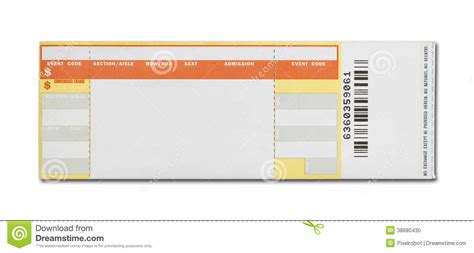 Printable Blank Concert Ticket Template