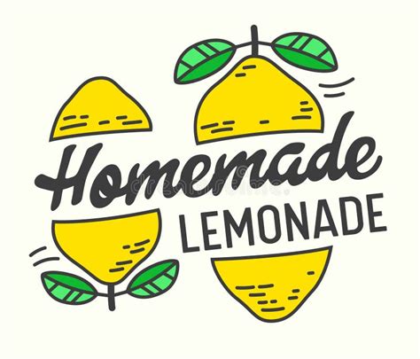 Homemade Lemonade Poster with Doodle Yellow Lemons and Typography ...