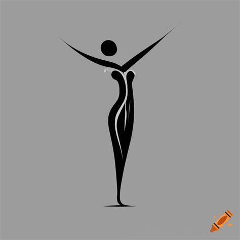 Minimalist business logo of a tree-shaped female figure on Craiyon