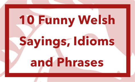 10 Funny Welsh Sayings, Idioms and Phrases - We Learn Welsh