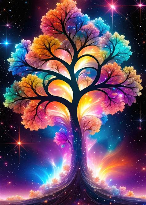 'Colorful Fractal Tree 02' Poster, picture, metal print, paint by ...