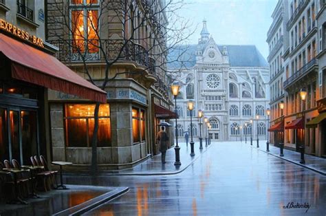 Cityscapes paintings by Russian artist Alexey Butyrsky - ArtPeople.Net