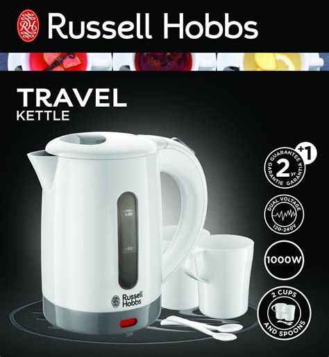 Russell Hobbs 23840 Compact Travel Electric Kettle, Plastic, 1000 W, White- Buy Online in ...