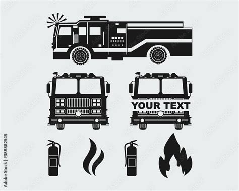 Fire Truck Vector Illustration, Fire Truck Bundle, Fire Truck Clipart ...