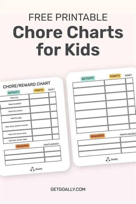 Sticker Chore Chart | Free Printable - Goally