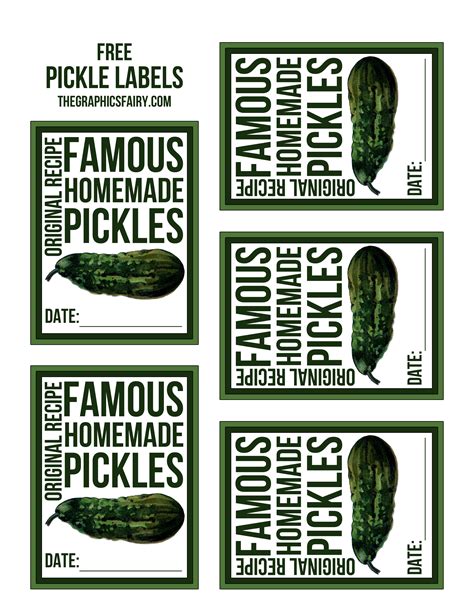 Free Pickle Canning Labels! - The Graphics Fairy