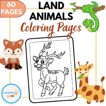 Land Animals Coloring Pages, Fun Activities for Kids. by NENA Creations