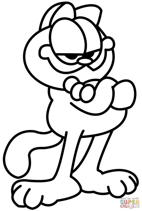 Chibi Garfield coloring page | Free Printable Coloring Pages