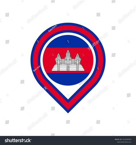 Cambodia Flag Map Pin Icon Isolated Stock Vector (Royalty Free) 2122505033 | Shutterstock