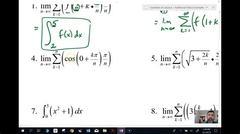 Definite Integral as a Limit of a Riemann Sum - YouTube