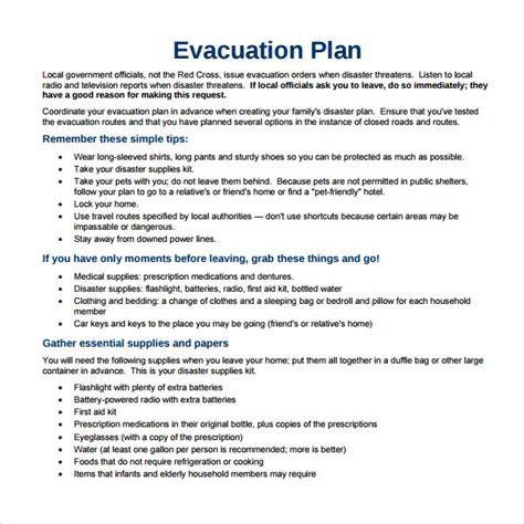 Sample Evacuation Plan Template - 9+ Free Documents in PDF, Word