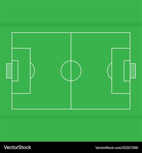 Soccer field from top view flat design Royalty Free Vector