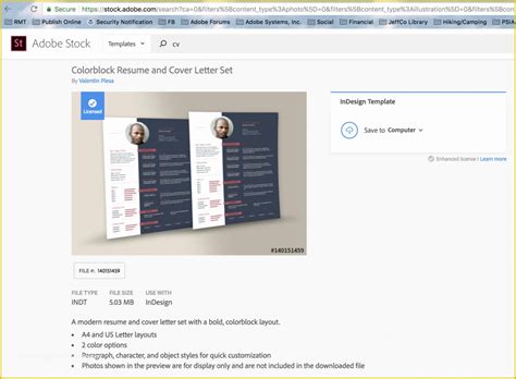 Adobe Stock Free Templates Of Adobe Indesign I Can’t Edit An Adobe Stock Cv Template ...