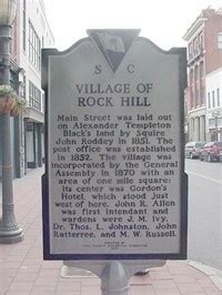 Village of Rock Hill and City of Rock Hill Historical Marker - South Carolina Historical Markers ...