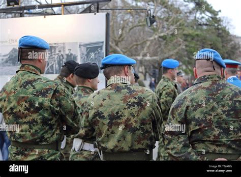 Belgrade, Serbia - February 14, 2016: Serbian Army Soldiers With Digitall Camouflage Uniforms at ...