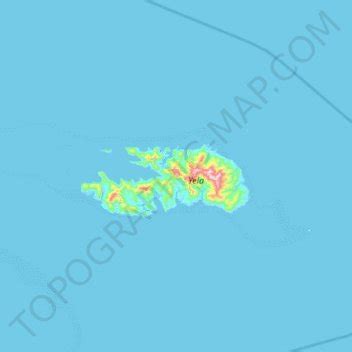 Rossel Island topographic map, elevation, terrain