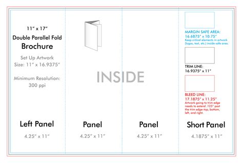 11" x 17" Double Parallel Brochure Template - U.S. Press