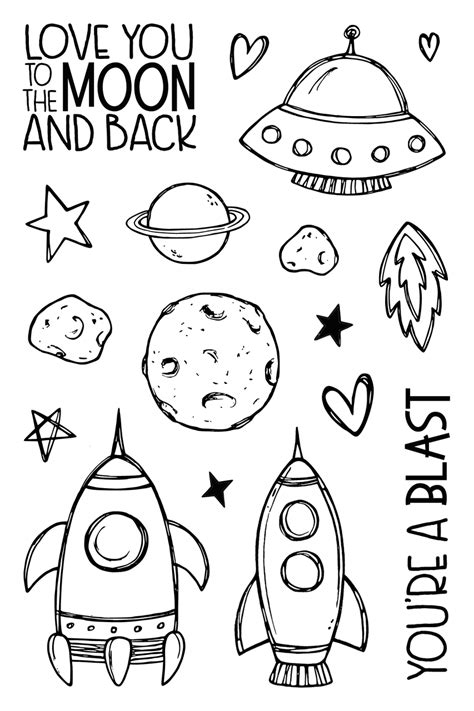 To The Moon - Jane's Doodles Space Drawings, Art Drawings Simple, Cute ...