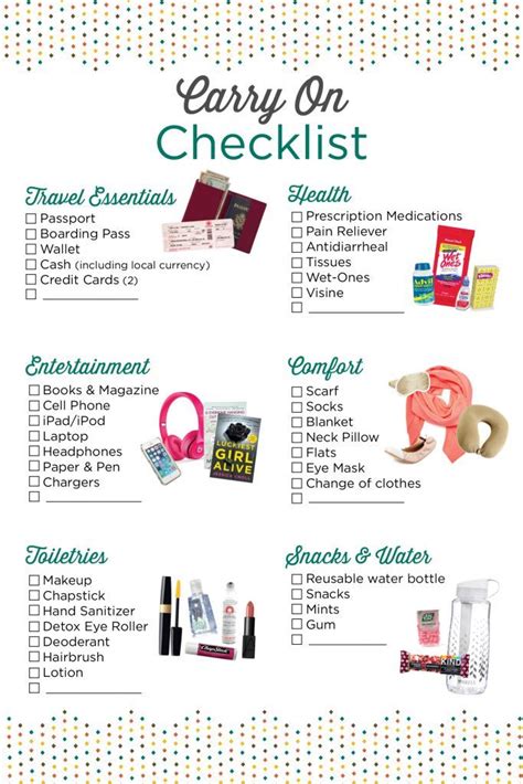 Don't forget a carry on essential! Use this checklist to stay organized. http://www ...