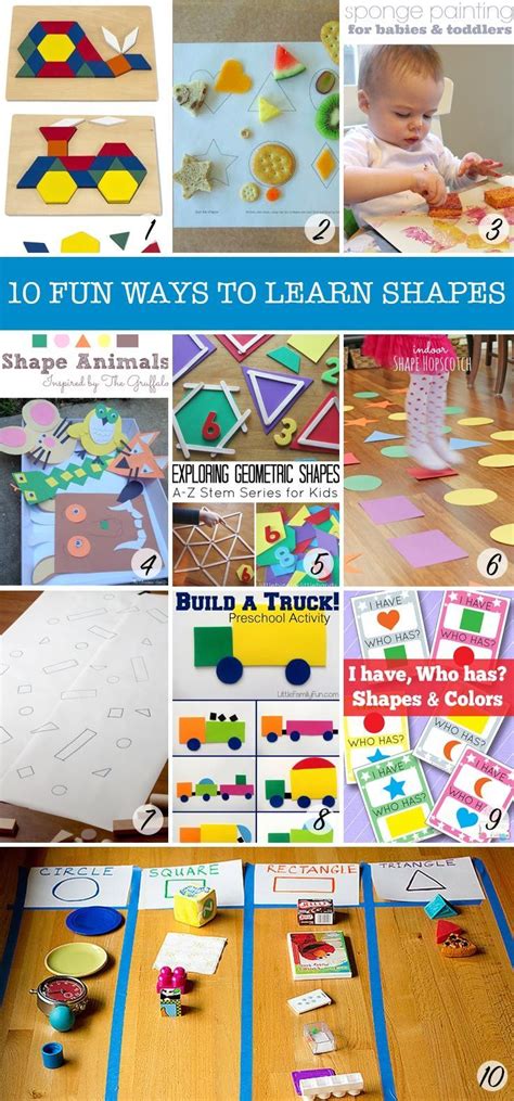 10 Super Fun Shape Games for Toddlers | Shapes preschool, Preschool activities, Shapes activities