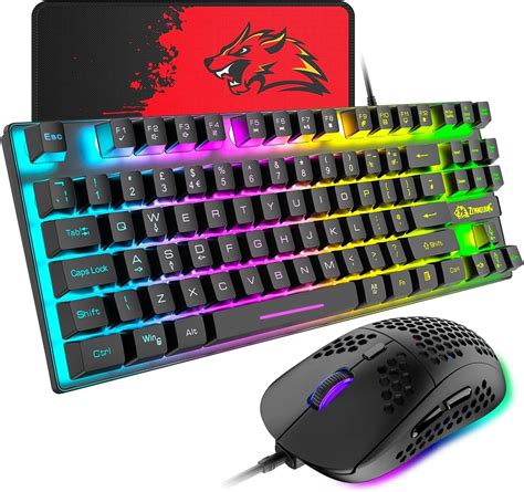 Amazon.com: BlueFinger RGB Gaming Keyboard and Backlit Mouse Combo, USB ...